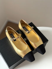 MARY JANE GOLDEN MIX BLACK CALFSKIN