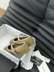 MARY JANE SHOES BEIGE ECRU LAMBSKIN