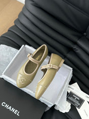 MARY JANE SHOES BEIGE ECRU LAMBSKIN