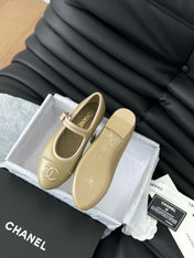 MARY JANE SHOES BEIGE ECRU LAMBSKIN