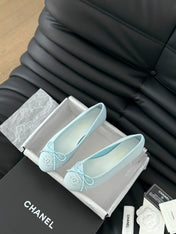 CLASSIC BALLET FLATS LIGHT BLUE LAMBSKIN