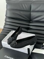 CLASSIC BALLET FLATS BLACK LAMBSKIN