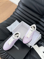CC SNEAKER IN PALE PURPLE MIX WHITE EMBROIDERED LAMBSKIN