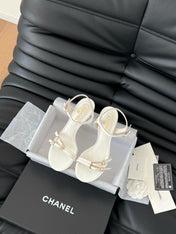 MID-HEEL 35 MM SANDAL IN WHITE SHEEPSKIN