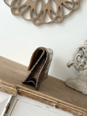 CHANEL 25S CLUTCH 30 IN METALLIC GOLD CROCODILE-EMBOSSED CALFSKIN