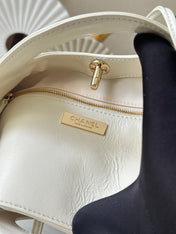 CHANEL 26S MINI SHOPPING BAG 32 IN WHITE LAMBSKIN