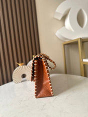 CHANEL 25S FLAP BAG 25 IN BROWN CALFSKIN WITH GOLD HARDWARE
