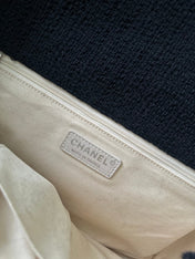 CHANEL 26S FLAP BAG 38 IN BLACK TWEED