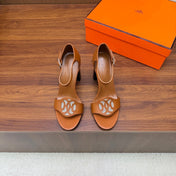 HM 26S MARQUISE SANDAL 85MM IN CARAMEL BROWN CALFSKIN