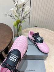 SOCCER SNEAKER IN PINK MIX BLACK QUILTED LAMBSKIN