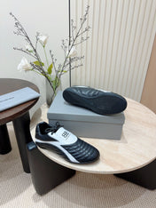 SOCCER SNEAKER IN BLACK MIX WHITE QUILTED LAMBSKIN