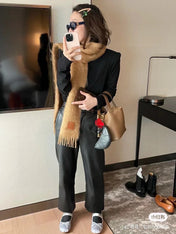 SCARF 185 CM IN CINNAMON BROWN MOHAIR AND WOOL 211872