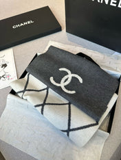 SCARF 180 CM IN MOUSE GRAY MIX WHITE CASHMERE 401970