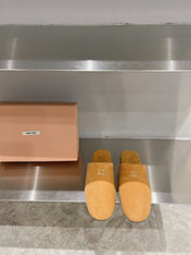 Mules Slippers Copper Color Lambskin