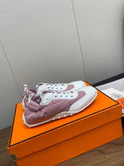 SKATEBOARD SHOES LIGHT GRAY MIX DARK PINK CALFSKIN