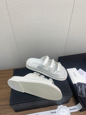 DAD SANDAL IN WHITE LAMBSKIN MULE