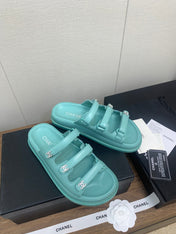 DAD SANDAL IN SKY BLUE LAMBSKIN MULE