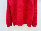MIUMIU 26S V-NECK OPENWORK KNIT SWEATER 1429