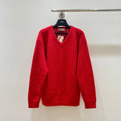 MIUMIU 26S V-NECK OPENWORK KNIT SWEATER 1429