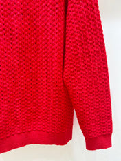 MIUMIU 26S V-NECK OPENWORK KNIT SWEATER 1429
