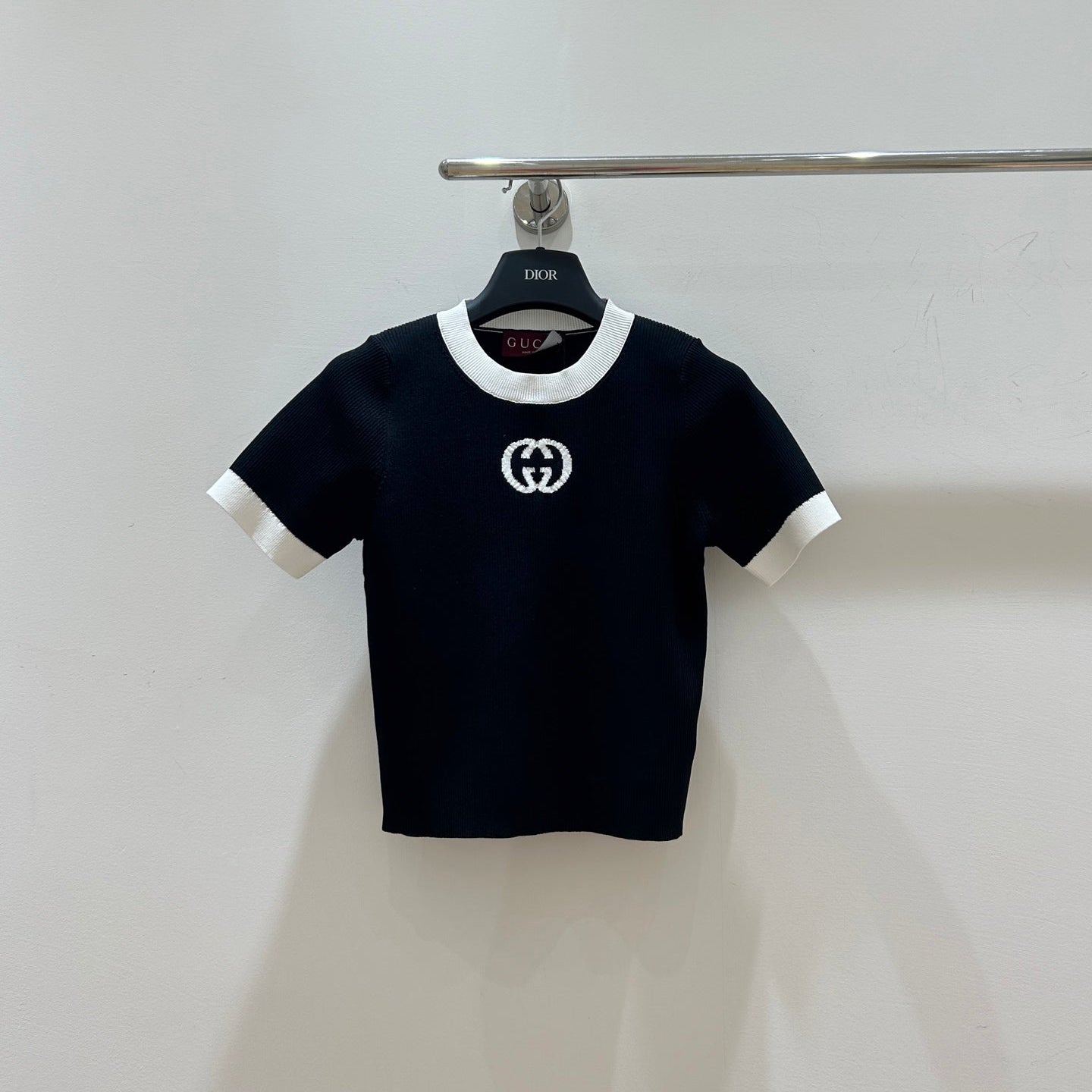 GUCCI 26S SHORT-SLEEVE KNIT CREWNECK TOP 490