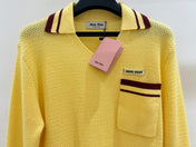 MIUMIU 26S LONG-SLEEVE KNIT POLO SHIRT 1414