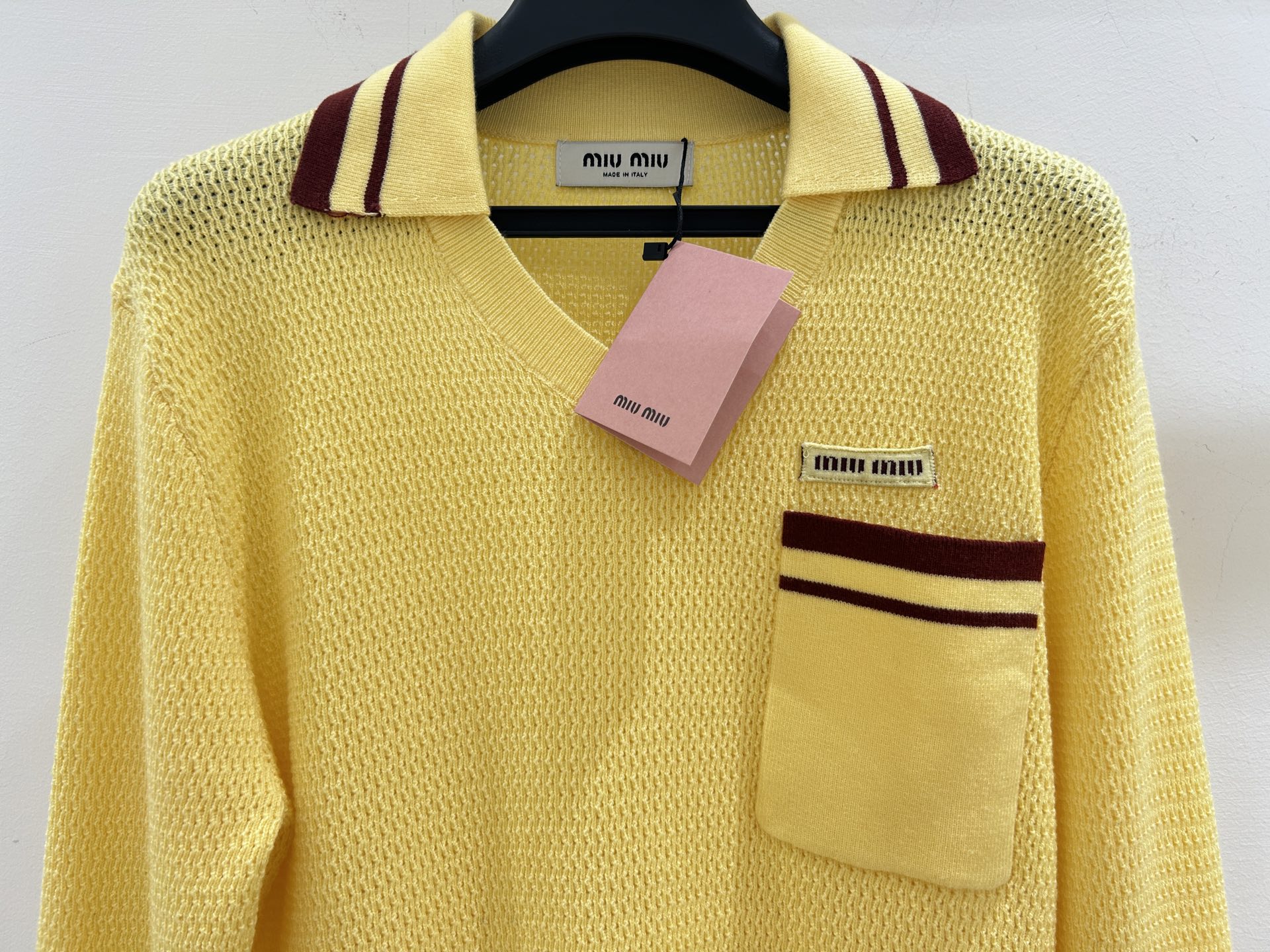 MIUMIU 26S LONG-SLEEVE KNIT POLO SHIRT 1414