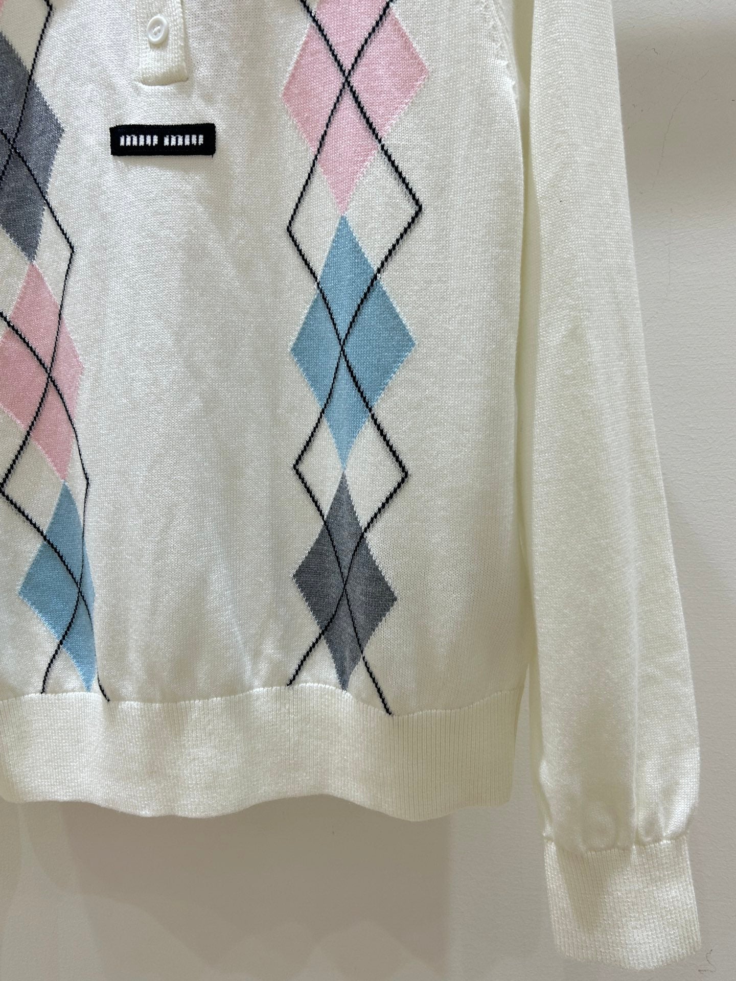 MIUMIU 26S LONG-SLEEVE KNIT POLO SWEATER 1270