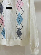 MIUMIU 26S LONG-SLEEVE KNIT POLO SWEATER 1270