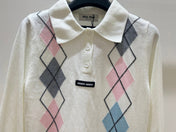 MIUMIU 26S LONG-SLEEVE KNIT POLO SWEATER 1270
