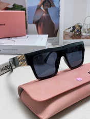 RUNWAY SQUARE SUNGLASSES 513010 IN BLACK ACETATE