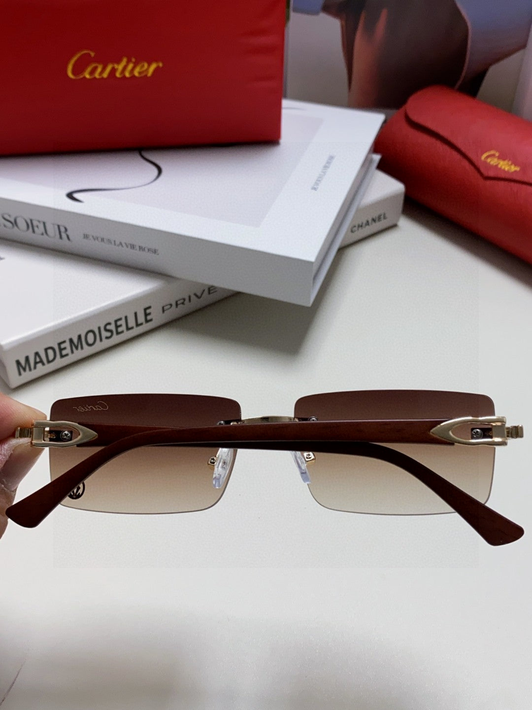 CARTIER 26S RIMLESS RECTANGULAR FRAME IN METAL 439511