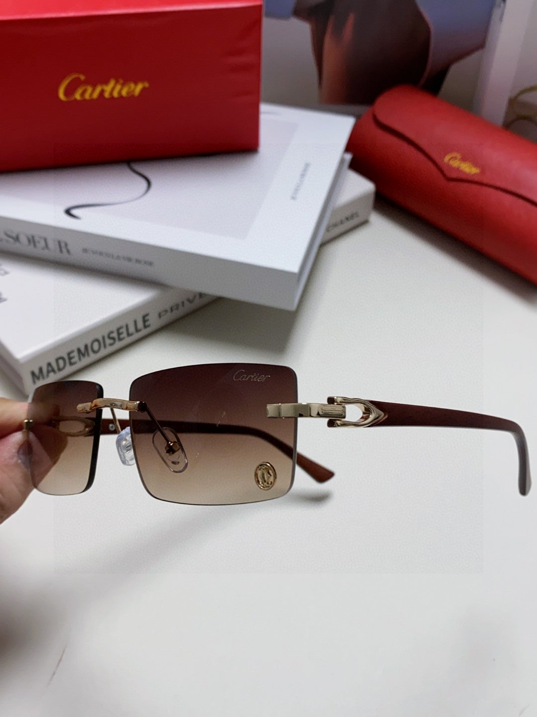 CARTIER 26S RIMLESS RECTANGULAR FRAME IN METAL 439511