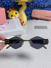 LOGO SUNGLASSES 560866 IN GOLD METAL BLACK LENS