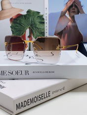 FIRST CRYSTAL SQUARE FRAME SUNGLASSES FE4082US IN METAL