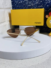 SKY RIMLESS TRIANGLE FRAME SUNGLASSES 566724 IN METAL