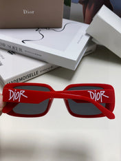 DIOR 26S RECTANGULAR FRAME IN RED ACETATE 422573
