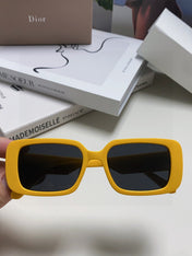 DIOR 26S RECTANGULAR FRAME IN YELLOW ACETATE 422574
