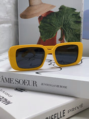 DIOR 26S RECTANGULAR FRAME IN YELLOW ACETATE 422574