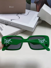 DIOR 26S RECTANGULAR FRAME IN GREEN ACETATE 422575