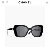 BUTTERFLY SUNGLASSES 641815 IN BLACK ACETATE WHITE METAL LOGO