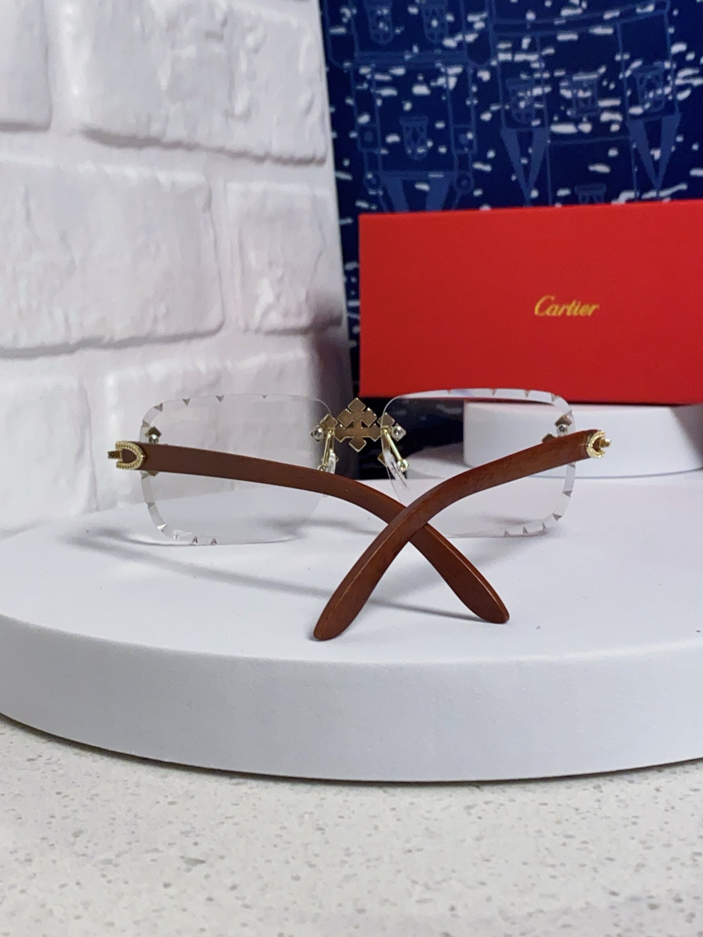 CARTIER 26S RIMLESS RECTANGULAR FRAME IN METAL 436011
