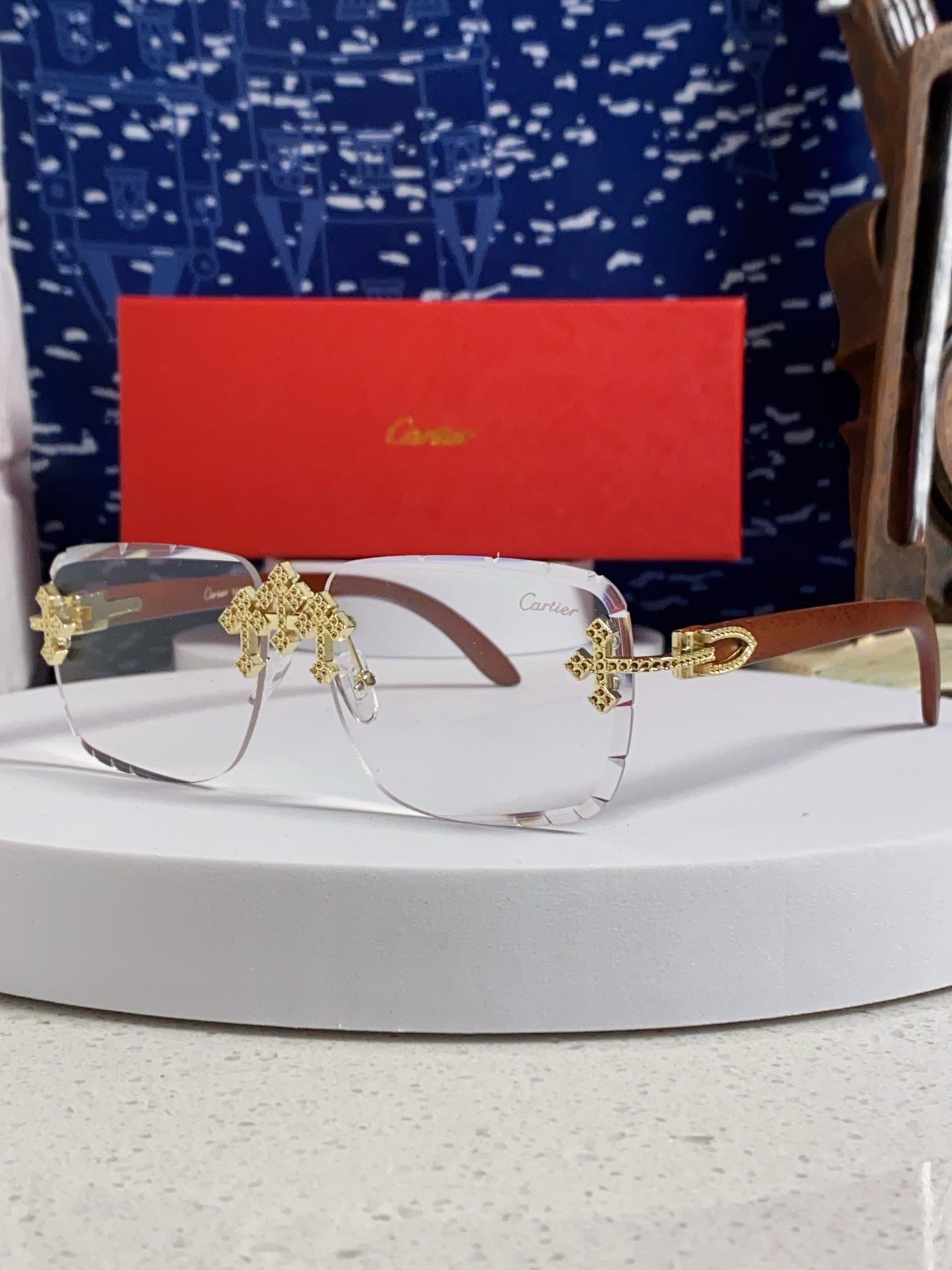 CARTIER 26S RIMLESS RECTANGULAR FRAME IN METAL 436011