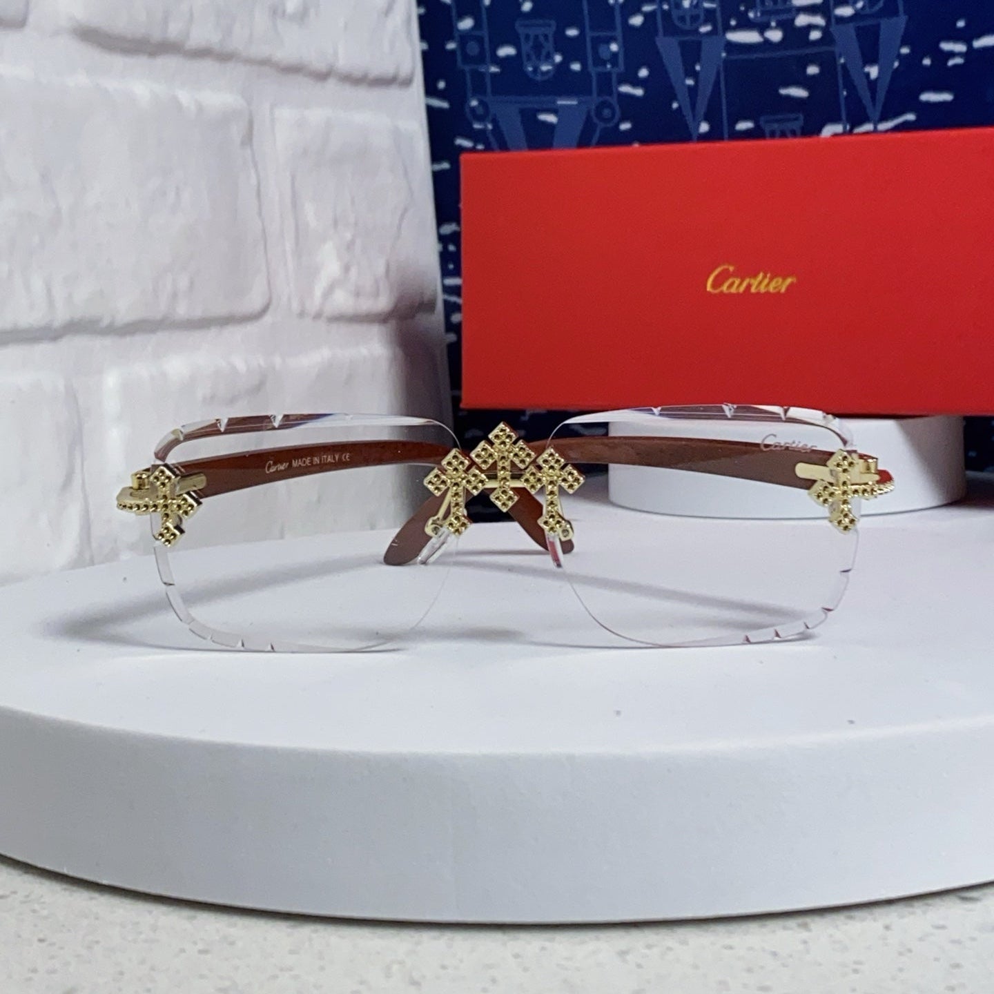 CARTIER 26S RIMLESS RECTANGULAR FRAME IN METAL 436011