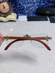 CARTIER 26S RIMLESS RECTANGULAR FRAME IN METAL 436011