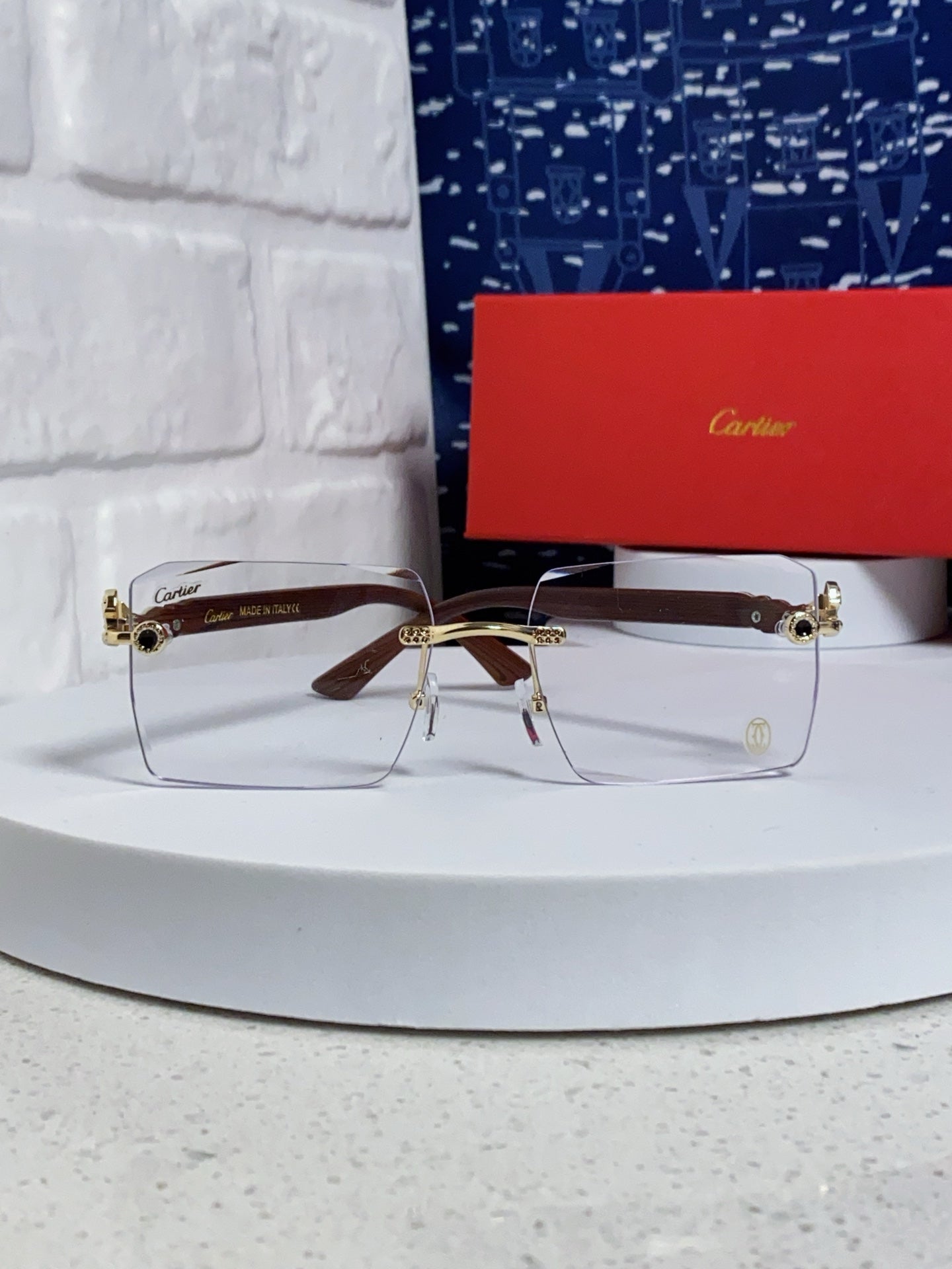 CARTIER 26S RIMLESS SQUARE FRAME IN METAL 439558