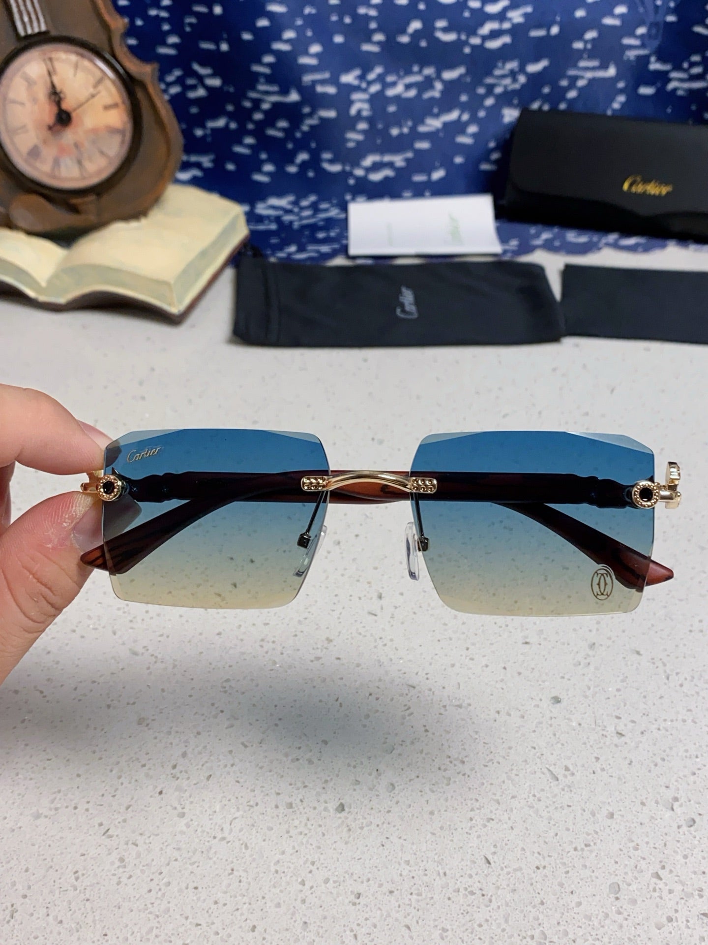 CARTIER 26S RIMLESS SQUARE FRAME IN METAL 439559