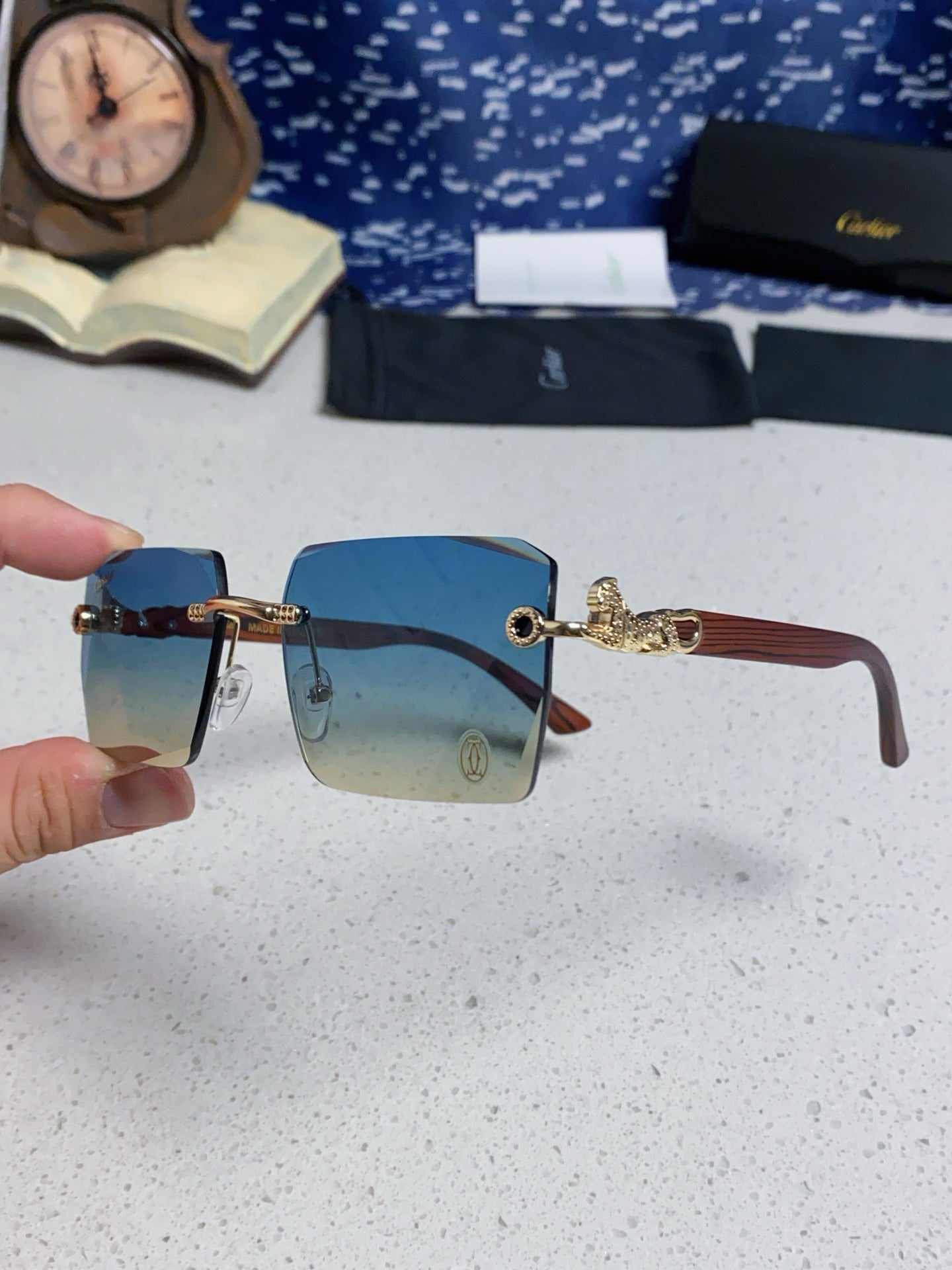 CARTIER 26S RIMLESS SQUARE FRAME IN METAL 439559