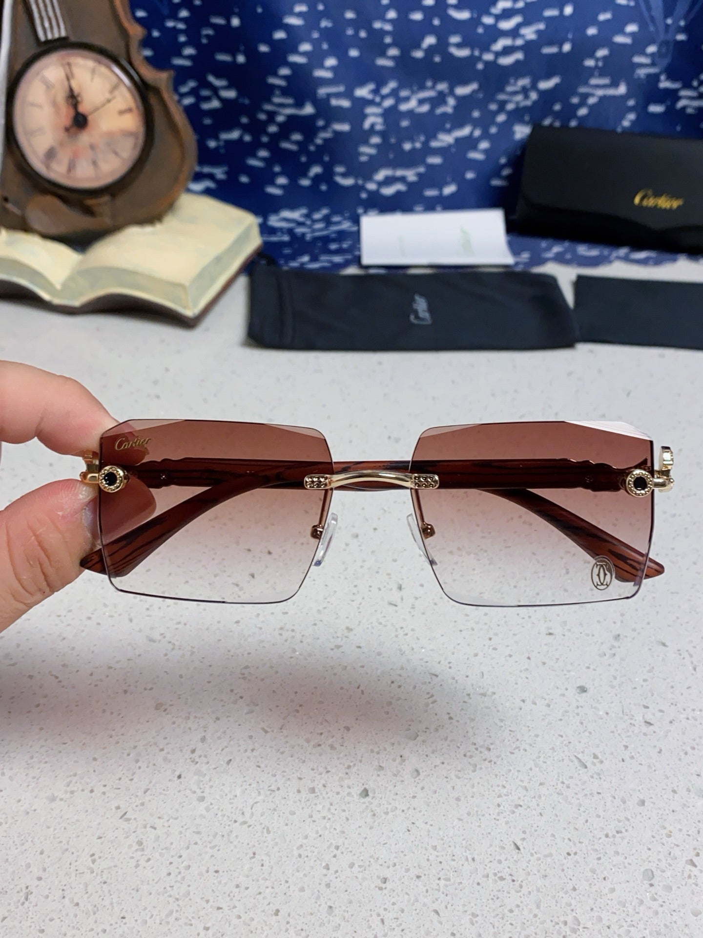 CARTIER 26S RIMLESS SQUARE FRAME IN METAL 439560