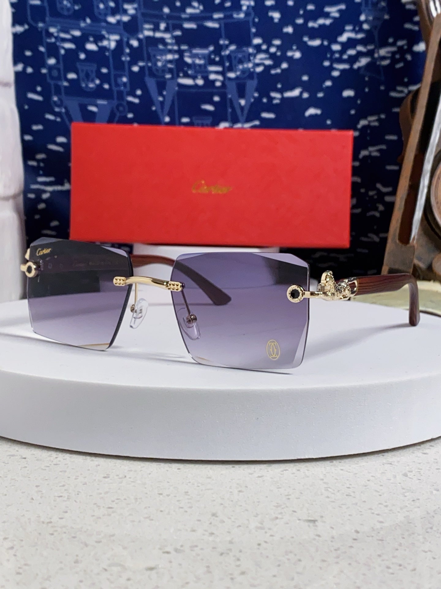 CARTIER 26S RIMLESS SQUARE FRAME IN METAL 439561